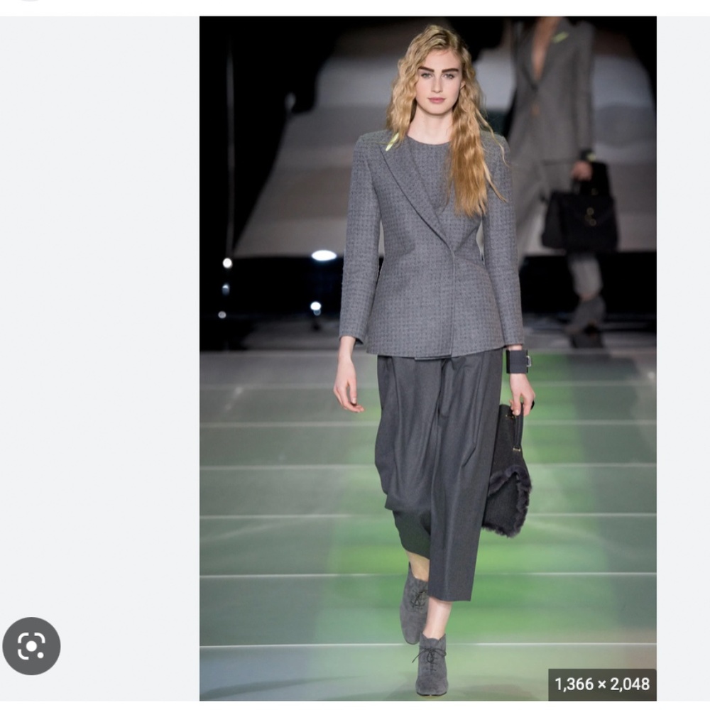 Runway Giorgio Armani Gray Suede boots - Picture 2 of 6